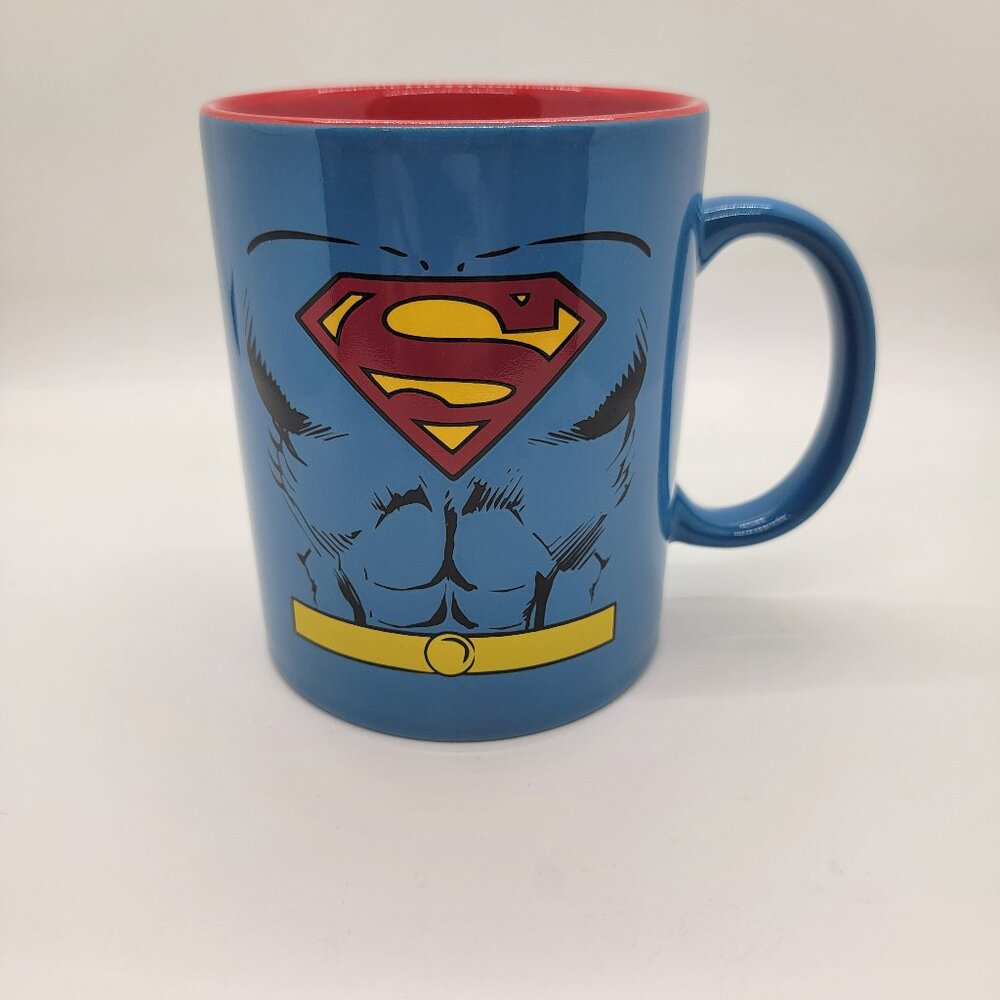 Superman Mug DC Comics Blue Red Logo Vintage‎ Style Heavy Ceramic 4” Glossy ICUP